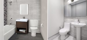 Shorecrest Towers- renovated apartment bathrooms
